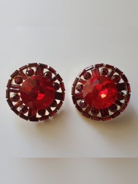 Elegant Rhinestone Button Earrings